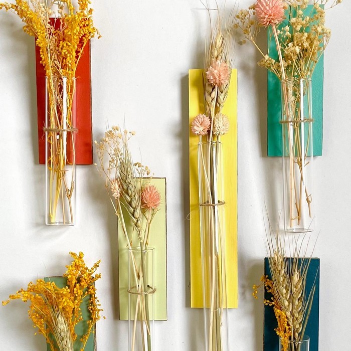 Soliflores fleurs séchées à accrocher en carton