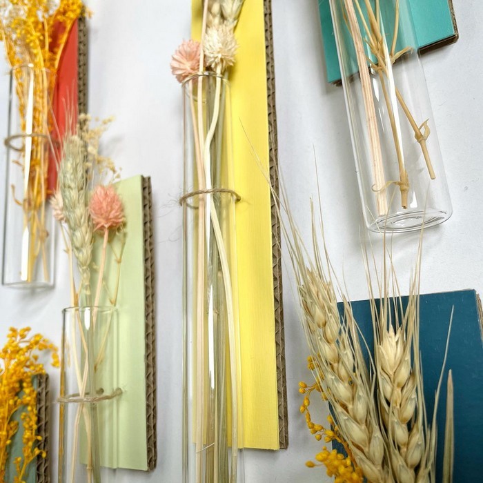 Soliflores fleurs séchées à accrocher en carton